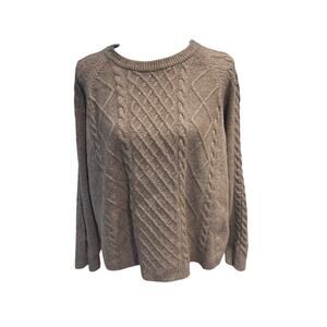 Women’s Old Navy Cable Knit Boxy Taupe Sweater. Size XL   NWT!